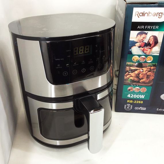 Аэрогриль мультипечь для приготовления без масла Rainberg RB-2268 4200 Вт, Фритюрница обезжиренная JB-91 | Зображення 2