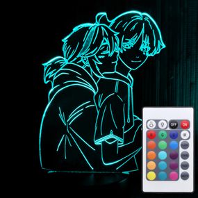 Акриловый светильник-ночник с пультом 16 цветов Казуха и Скарамучча tty-n001162