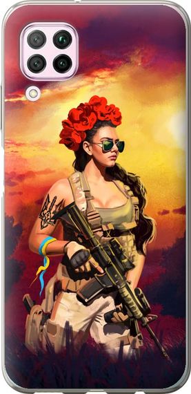 Чехол на Huawei Nova 6SE Украинка с оружием "5316u-1823-17620"