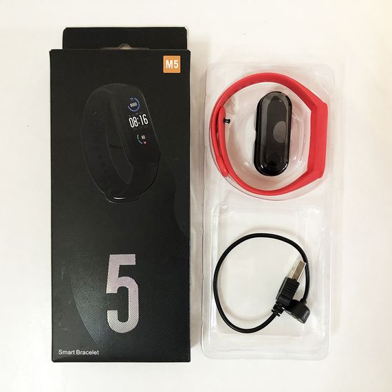 Фитнес браслет Smart Watch M5 Band Classic Black смарт часы-трекер. FA-962 Цвет: красный | Зображення 3