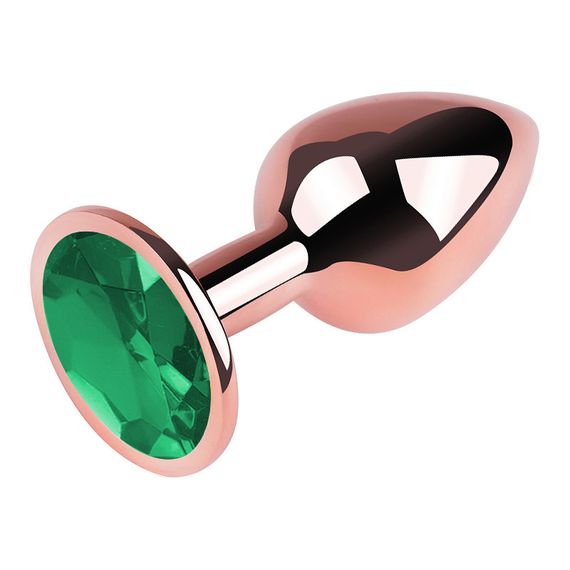 Анальная пробка с кристаллом EGZO - Rose Gold Round Plug Marine size M Sex Aura | Зображення 2