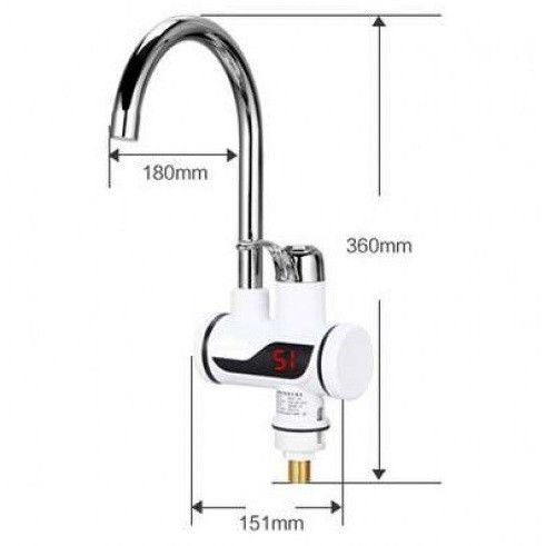 Проточний водонагрівач на кран з душем Water Faucet & Shower з нижнім підключенням · Кран - бойлер миттєвого нагріву води c LCD | Зображення 2