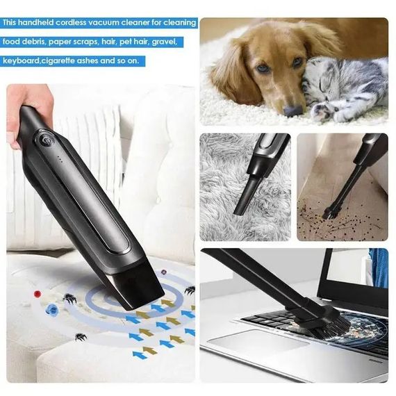 Портативний бездротовий пилосос для автомобільного прибирання Car vacuum cleaner, Потужні авто пилососи CT-93 | Зображення 9
