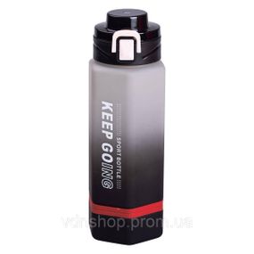 Пляшка для води 650 мл пляшечка з поїлкою для спорту та школи 23 см Keep Going Чорна HP-14-47B