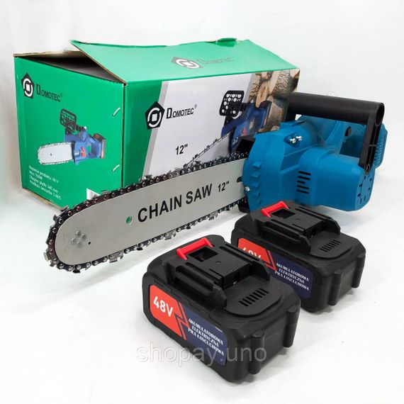 Акумуляторна ланцюгова пила Chain Saw 12'' (30см) DOMOTEC Ланцюгова Пила на акумуляторах для дому | Зображення 2