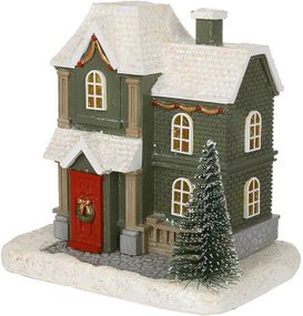 Декоративна фігура "Новорічний Дім" 12см з LED-підсвіткою, зелений КОПІЯ