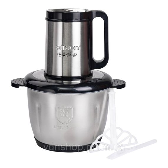 Чопер подрібнювач 800 Вт 4 леза з чашею на 2,5 літри м'ясорубка Sokany SK-06026 | Зображення 7