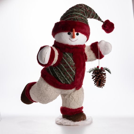 Новорічна фігурка Сніговик з шишкою 40×33×74 (см) CR-4-13 | Зображення 6