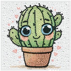 Алмазна мозаїка "Кактус" DM5002 з мольбертом 15х15 см