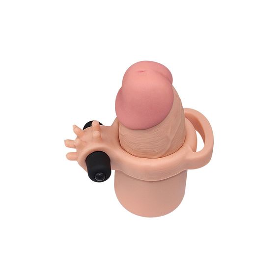 Насадка на член - Pleasure X-Tender Vibrating Penis Sleeve Add 3" Flesh sexstyle | Зображення 3