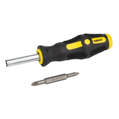 Викрутка 4в1 (2-х сторонні бити) + адаптер CrV чорна SIGMA | Зображення 4