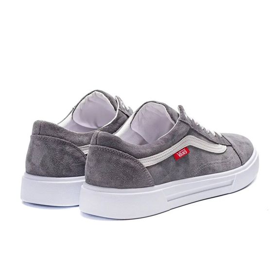 Демісезонні шкіряні (замш) кеди Vans сірі | Зображення 8