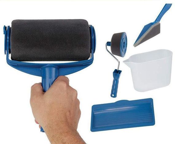 Набор малярных валиков PAINT ROLLER Универсальные валики для покраски помещений поверхностей, 2 шт. с емкостью для раскатки | Зображення 2