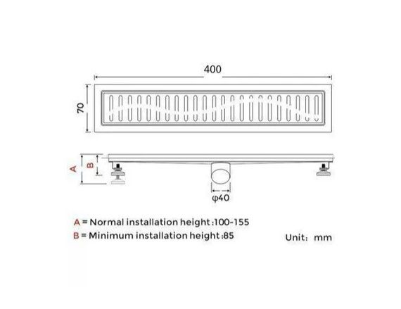 Душовий трап Gappo 70х400 мм, нержавіюча сталь G84007-3 | Зображення 5