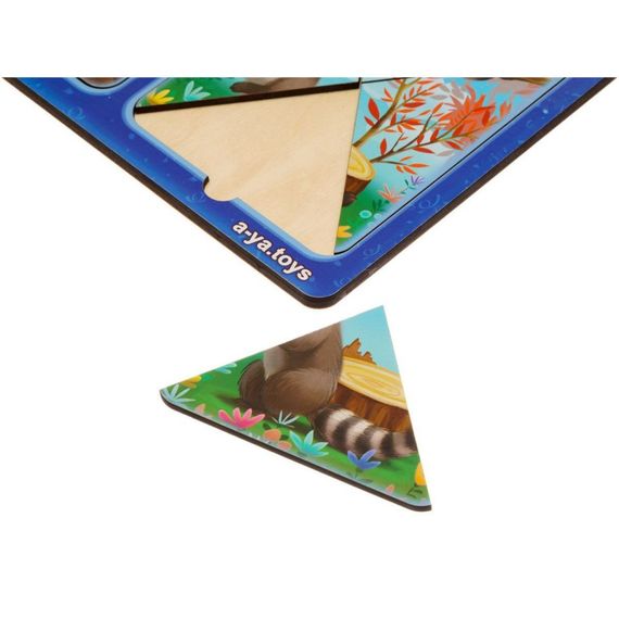 Дерев'яний пазл-вкладиш "Зайчики та єнотики" Ubumblebees (ПСД182) PSD182 в рамці | Зображення 3