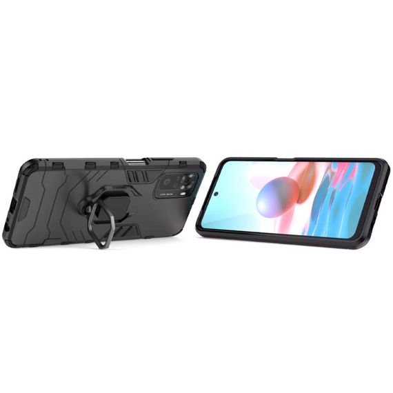 Ударопрочный чехол Transformer Ring for Magnet для Xiaomi Redmi Note 10 / Note 10s Black | Зображення 2