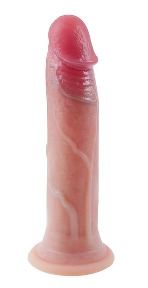 Фалоімітатор на присосці, із м'якого двошарового силікону OYO - Dildo Double Layer Silicone YQW-006 (довжина 17 см, діаметр 3 см)