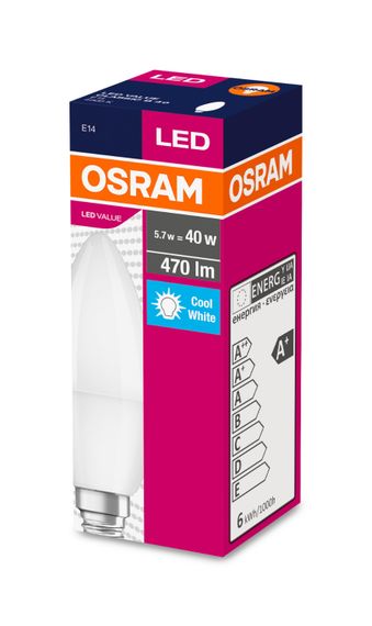 Світлодіодна лампа OSRAM LED B40 свічка 5W 470Lm 4000K E14 (4052899973367) | Зображення 1