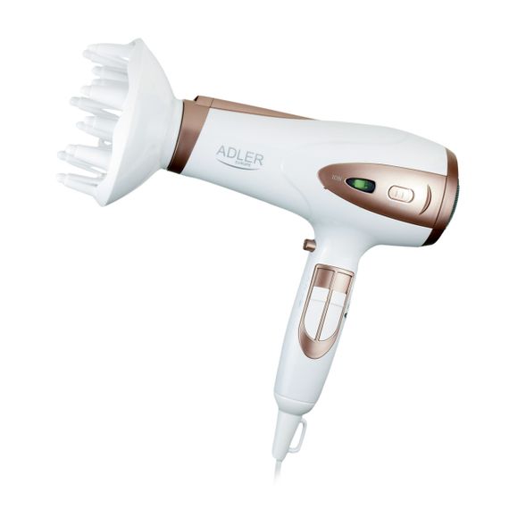 Фен для волосся Adler AD 2248 білий, 2200 Вт, іонізація, дифузор, концентратор | Зображення 1