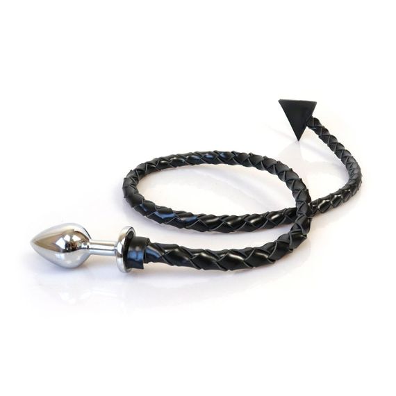 Металева анальна пробка S з диявольським хвостом Art of Sex - Succubus, екошкіра, чорний sexstyle | Зображення 1