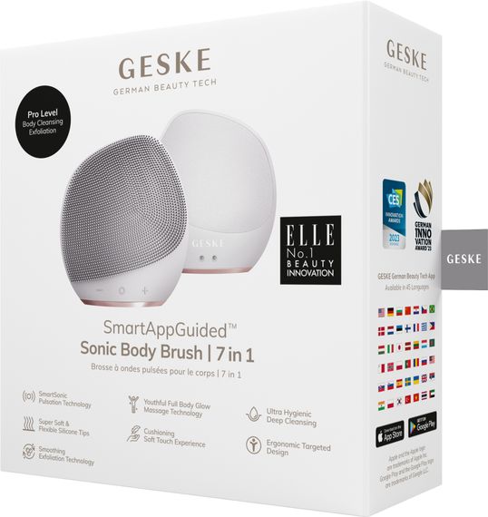Ультразвукова щітка для тіла та інтенсивний пілінг GESKE Sonic Body Brush&Intensive Exfoliator 7в1 starlight, Бежевий | Зображення 7