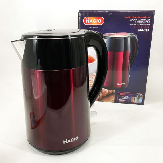 Чайник красивий електричний MAGIO, Електричний чайник з індикатором живлення, Електрочайник сталь ZB-97 | Зображення 9