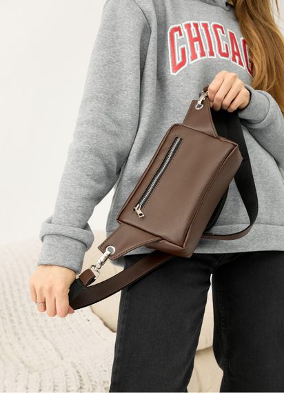 Жіноча сумка бананка бананка Sambag HARVI шоколадна 24 × 16 × 6 см (88213020) | Зображення 1