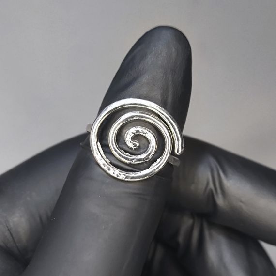 Кольцо #68 для фото ногтей (маникюра) цвет серебро