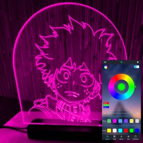 Акриловый светильник-ночник управление с телефона Изуку Мидория (Izuku Midoriya) tty-n000601