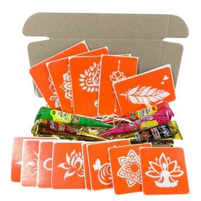Набір кольорової хни з трафаретами для біо-тату №4 color-henna-set-04