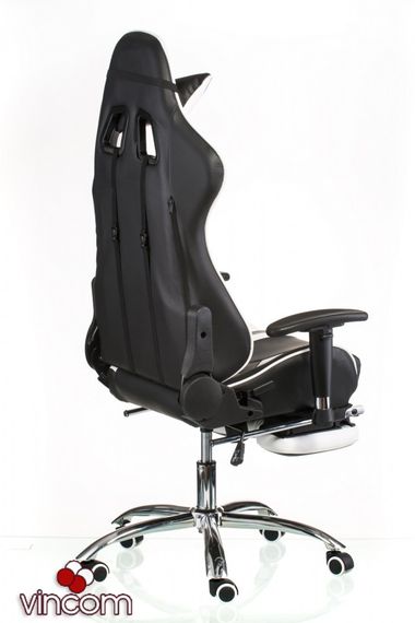 Кресло геймерское Special4You ExtremeRace blackwhite with footrest | Зображення 4