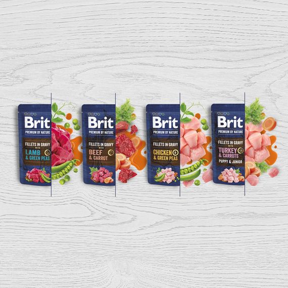 Корм вологий Brit Premium Fillets in Gravy Turkey and Carrots Puppy д/цуценят малих порід філе в соусі індичка і морква 85 г | Зображення 4