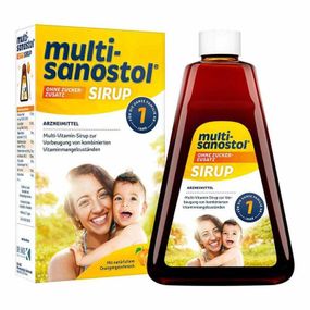 Мультивітамінний сироп Multi Sanostol 300 г — для дітей від 1 р. та дорослих, без цукру, з апельсиновим смаком, Німеччина