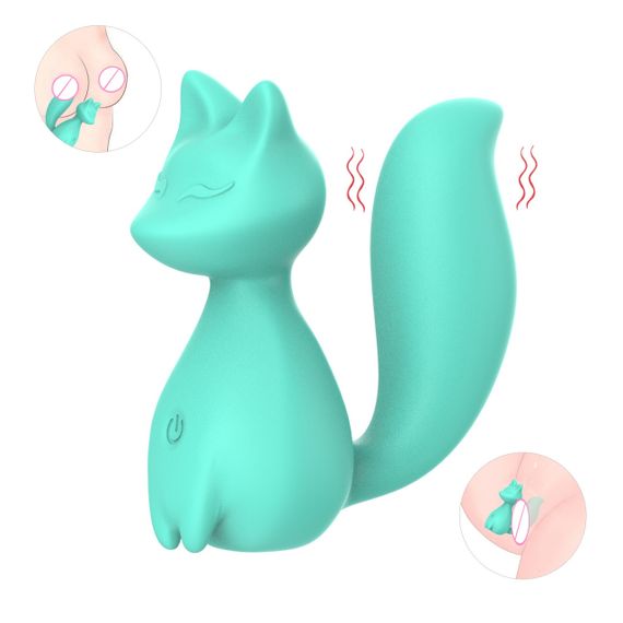 Міні-вібратор кліторальний Every Night Toys Doris у формі лисиці бірюзовий, 10 режимів вібрації Sex Aura