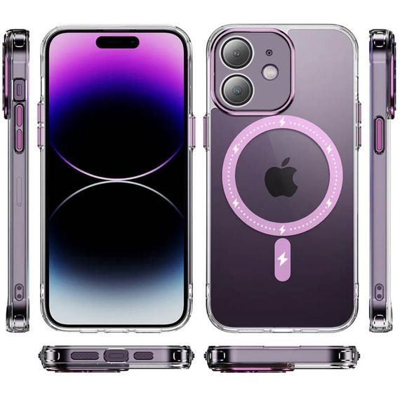 Чохол TPU+PC Colorful with MagSafe для Apple iPhone 12 (6.1") Pink | Зображення 1