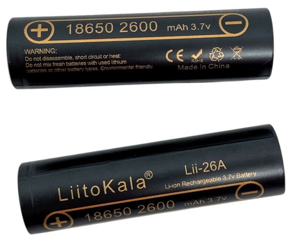 Акумулятор 2600 mAh чесна реальна ємність комплект 2 штуки 18650 3.7 V батарея літій-іонна Li-Ion | Зображення 1