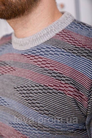 Светр чоловічий колір сіро-бордовий розміри XXL, XL, L FA_001985 | Зображення 4