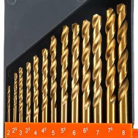 Набор сверл по металлу HSS титан 2,0-8,0 мм 13 штук STHOR-22310