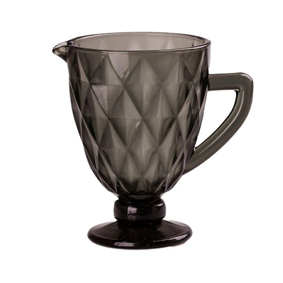 Глечик для напоїв із товстого скла 1 л гранований сірий HP038G