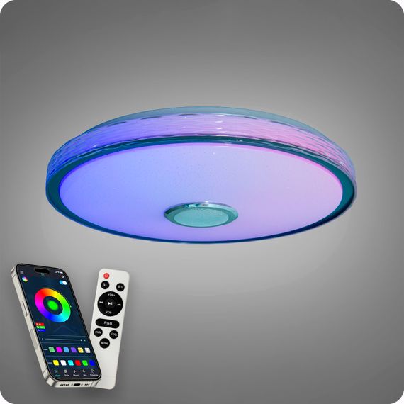 Люстра світлодіодна 517 Dlight RGB з пультом і  колонкою 80Вт Білий (02167) | Зображення 1