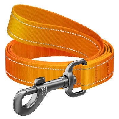 Поводок для собак WAUDOG Nylon Mono, светоотражающий M оранжевый (52184) | Зображення 1