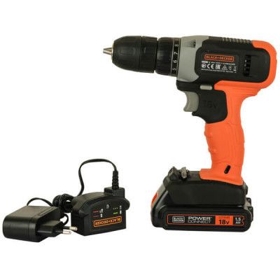 Шуруповерт Black&amp;Decker 18 В Li-Ion, 1.5Ah, 600 об/мин, 1,2 кг (BCD001C1) | Зображення 9