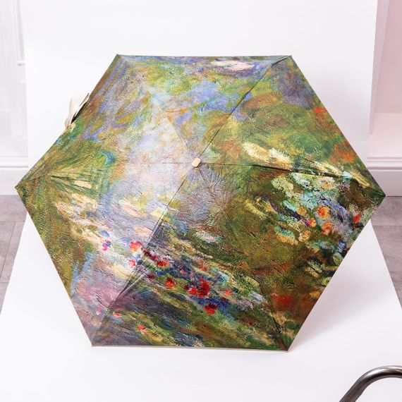 Парасолька механічна «Водні лілії» Моне міцна надійна з поліестеру діаметр 91 см HP-23-1GR | Зображення 1