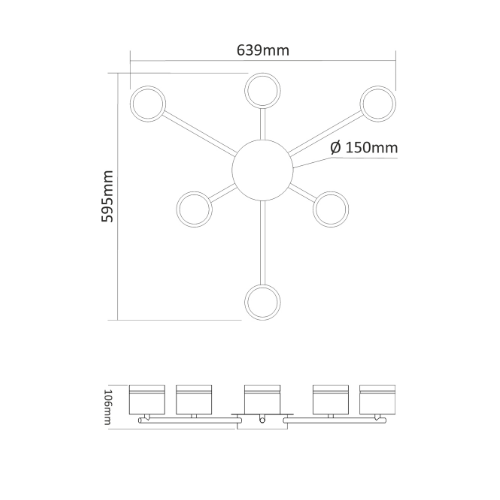 LED Світильник під лампу 6*GX53 накладний білий VL-SPF21B-WP Videx | Зображення 1