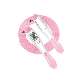 Швидкісна скакалка з лічильником EasyFit EF-1916-WP білий-рожевий
