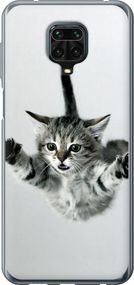 Чехол на Xiaomi Redmi Note 9 Pro Летящий котёнок "2322u-1911-17620"