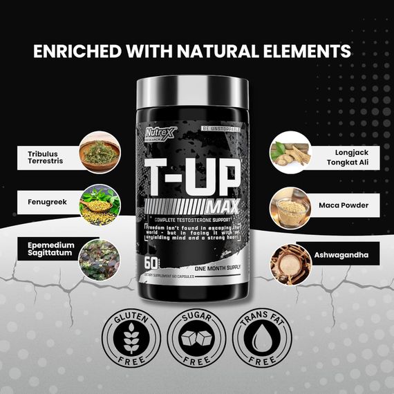 Бустер тестостерона Nutrex Research T-UP Max 60 caps | Зображення 2