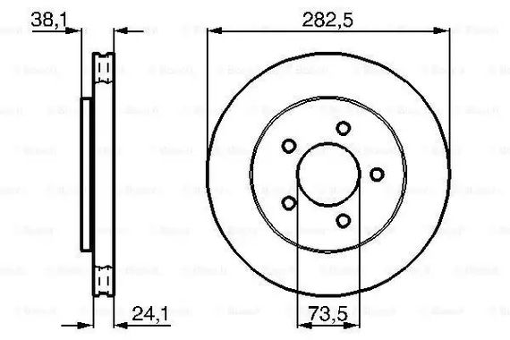 Диск гальмівний DODGE CARAVAN, CHRYSLER VOYAGER, BOSCH (0986478109) | Зображення 4