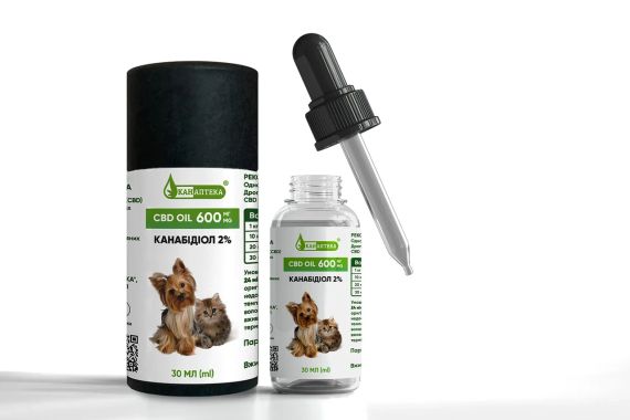 Масло КБД для животных 2% 600 мг Масло кбд для животных КБД масло для животных Медицинский каннабис