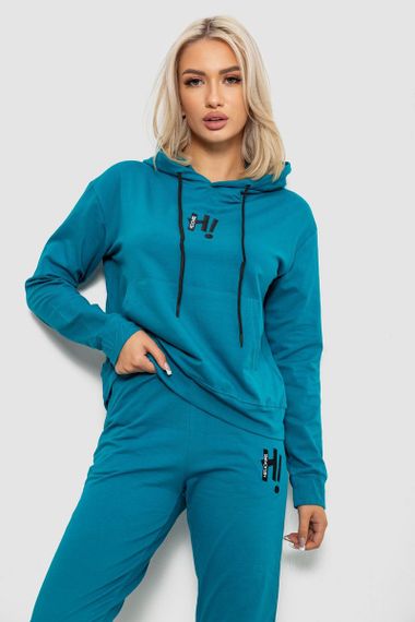 Спортивний костюм жіночий двонитка, колір бірюзовий, 214R1419-003 | Зображення 1